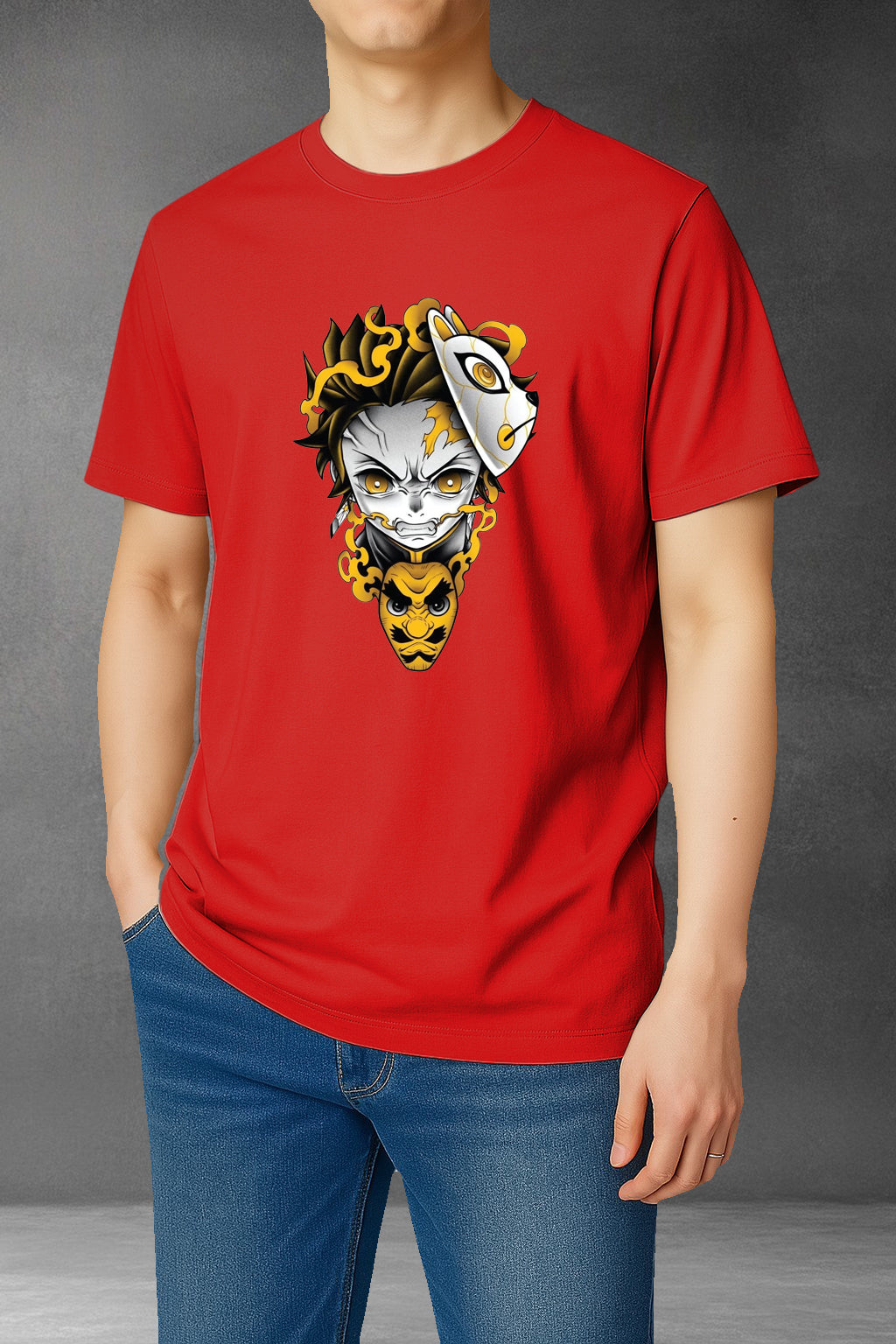 Camiseta Tanjiro Máscara Dorada Hombre